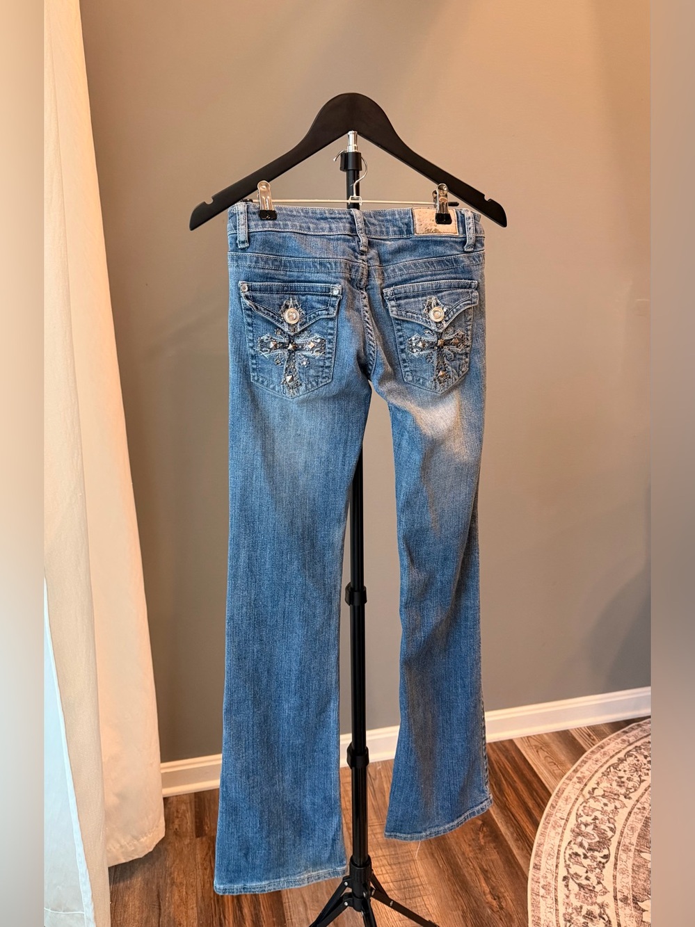 Vintage Y2K Premiere Cotton Mid Rise Bootcut Jeans Rhinestone Bling Western 1/2 - Picture 1 of 16